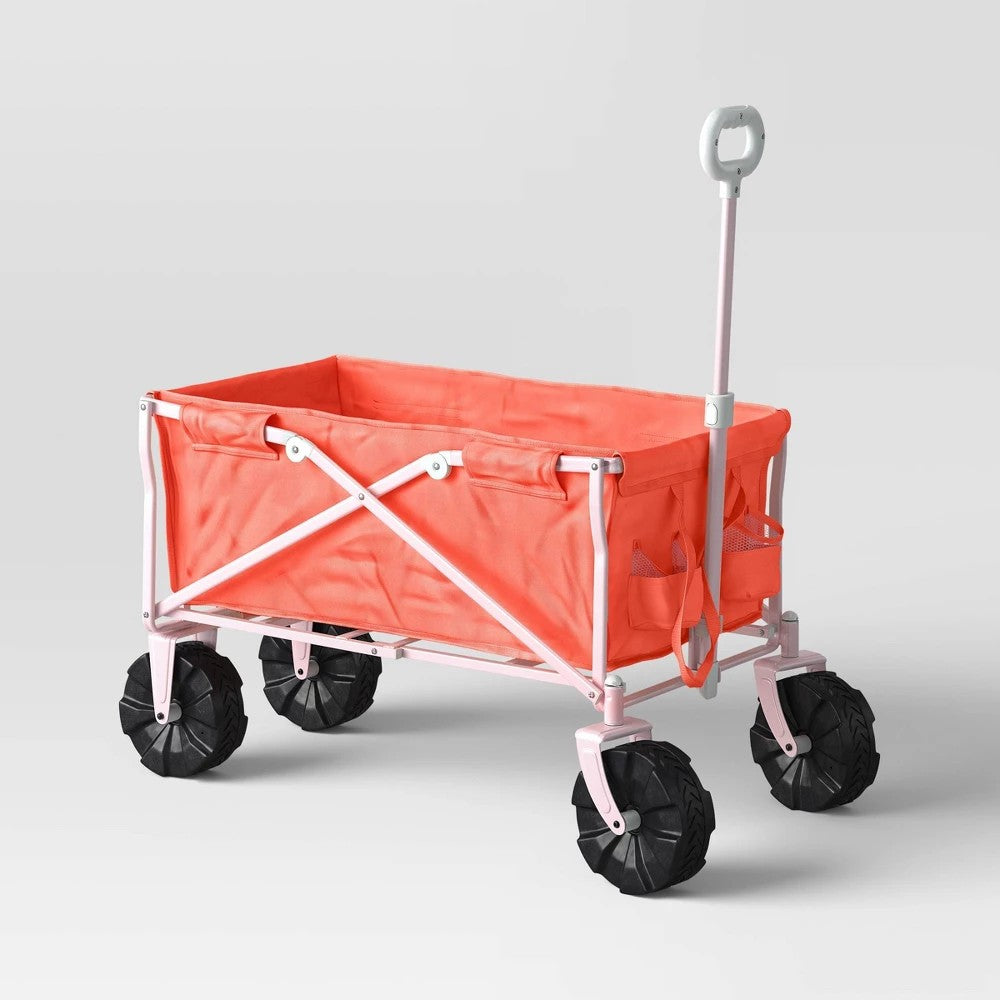 Flat Folding Wagon Without Cargo Net Coral - Sun Squad - Bellso
